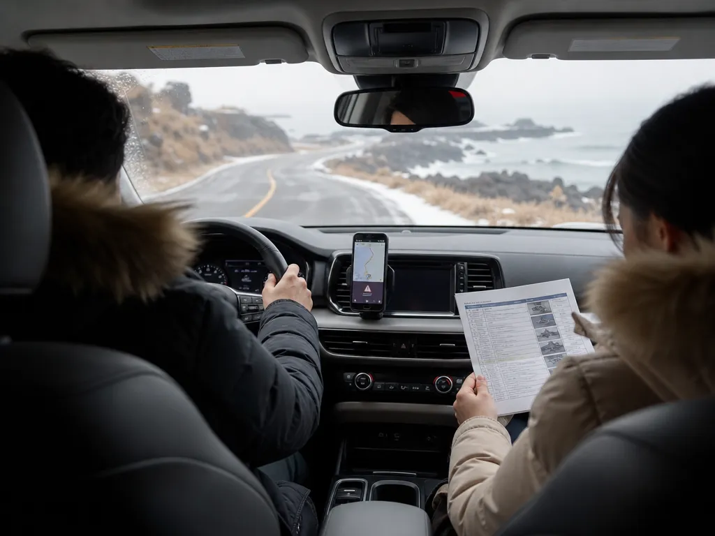 Personas preparando el viaje dentro de un coche