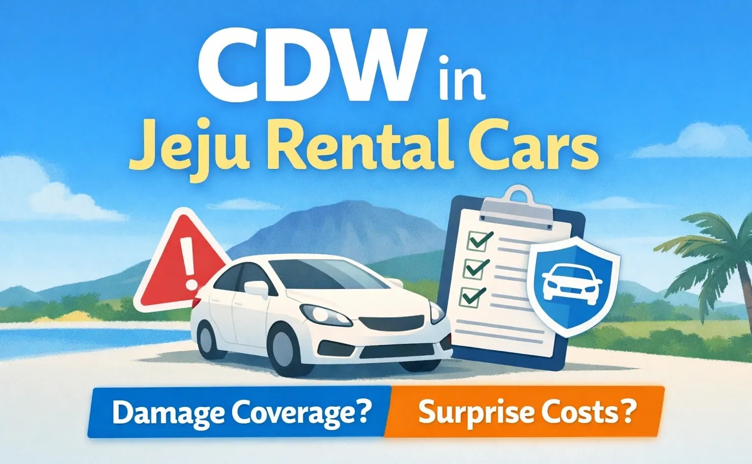 済州島のOrcarレンタカーのCDW:補償範囲と確認事項