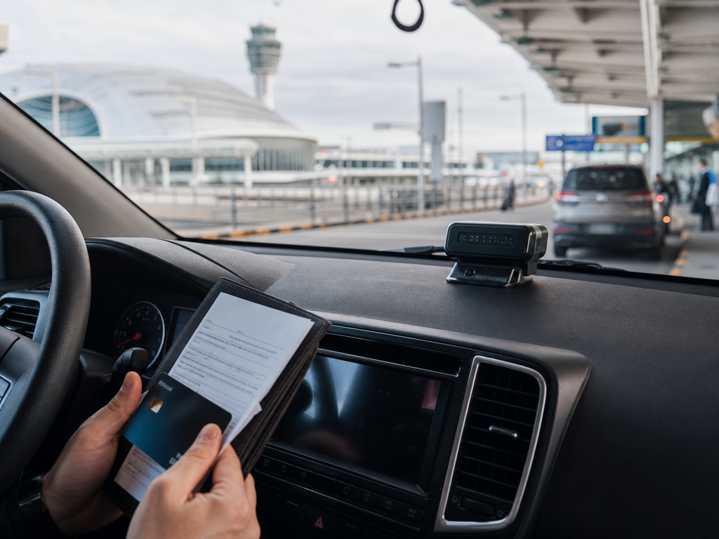Korea rental car toll and Hi-pass device check inside a vehicle